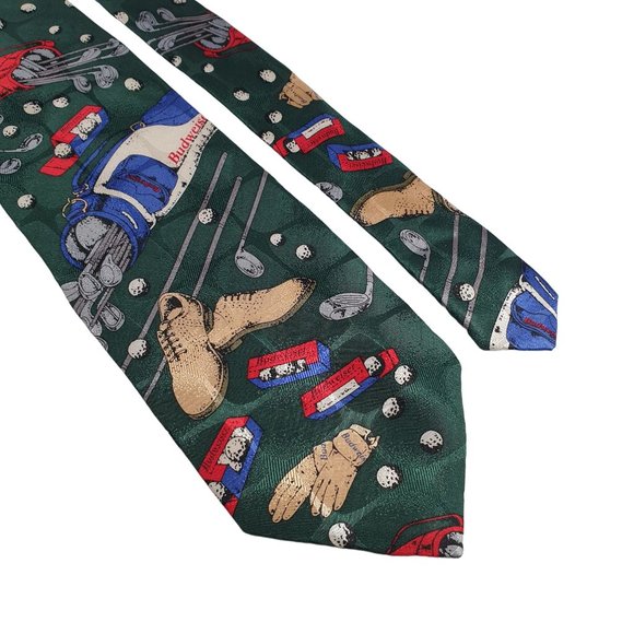 Budweiser Golf Anheuser Busch 1999 Mens Necktie Tie Accessory Work Office Gift - Picture 2 of 6